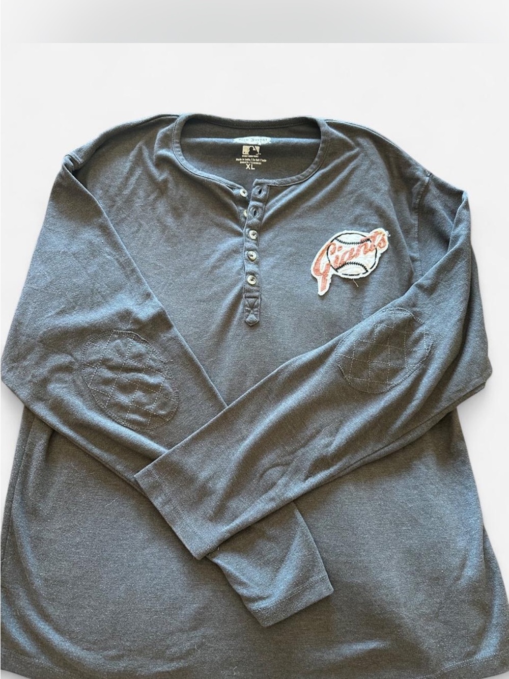 Red Jacket Brand Gray Henley with Branded Label
